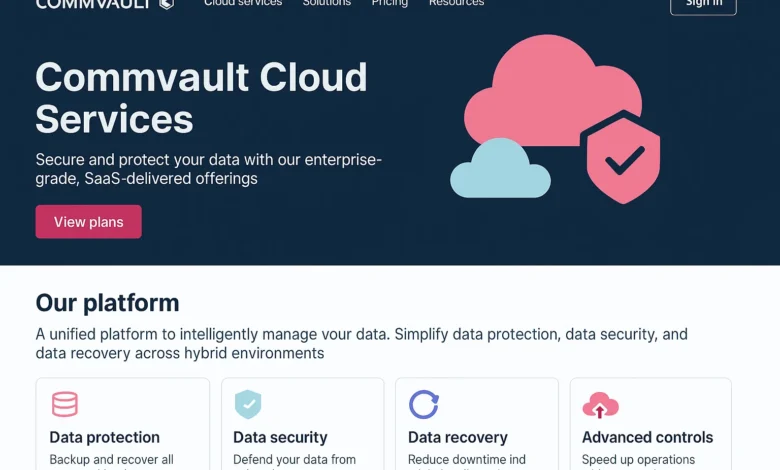 Commvault Cloud Services Website